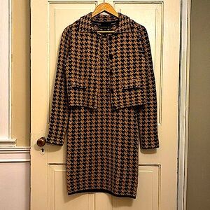 NWOT House of Harlow Two-piece Knit Houndstooth Dress with Jacket, size XS